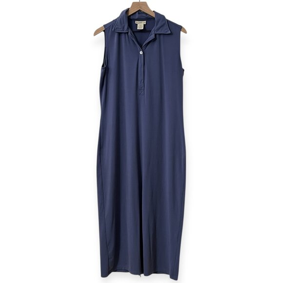 TravelSmith Women’s M Sleeveless Polo Midi Dress USA Made Supplex Nylon Stretch - Picture 1 of 9